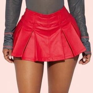 Fashion Nova Vibrant Red Mini Skirt
